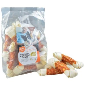 Duvoplus meat! Kip & Runderhuid Benen – kauwbot large 1kg  granen- en glutenvrij