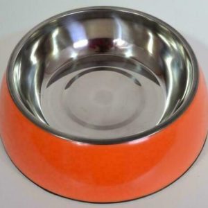 Hondendrink- / voerbak klein (16cm)-Oranje